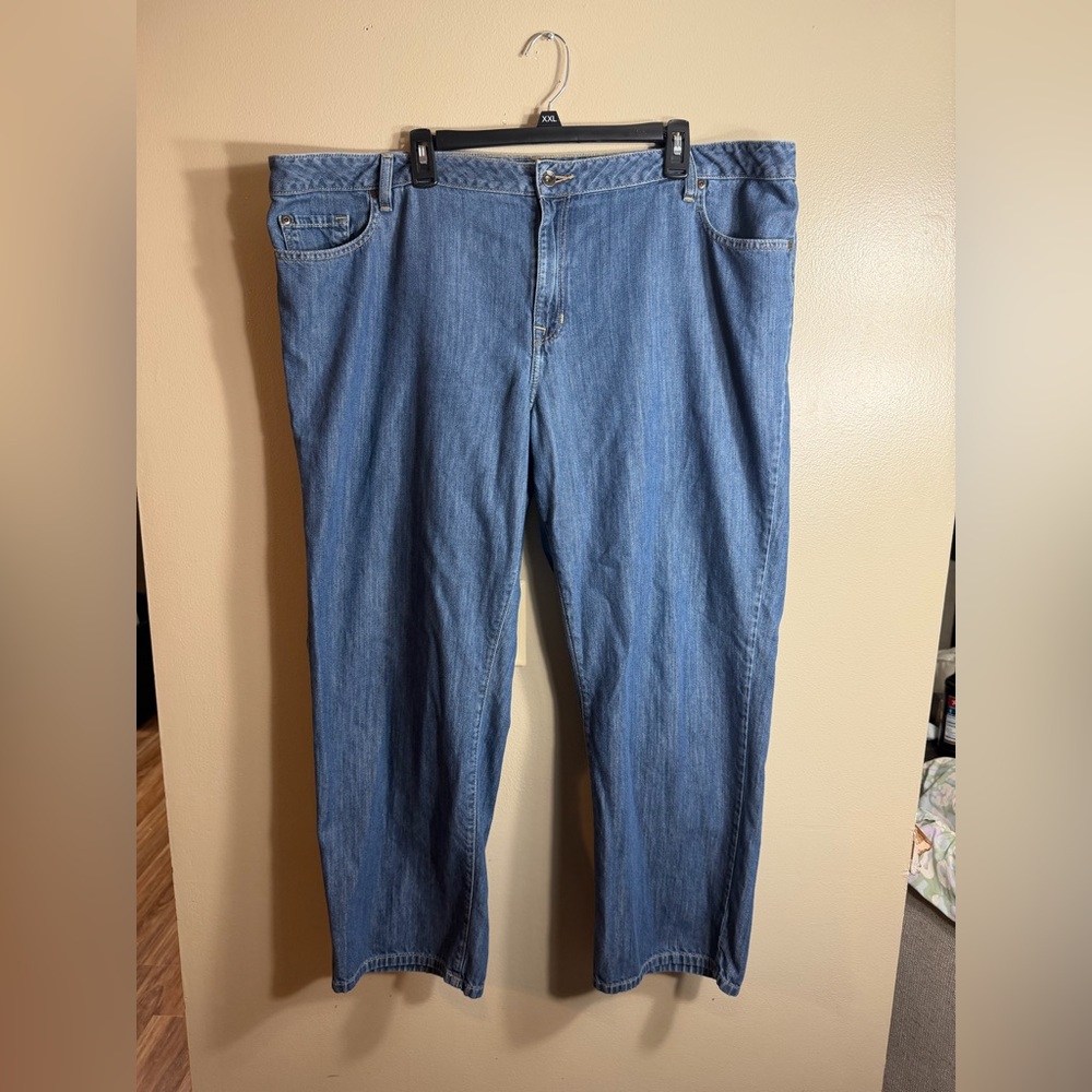 L.L.Bean Classic Fit High Rise Straight Jeans Size 20W Blue